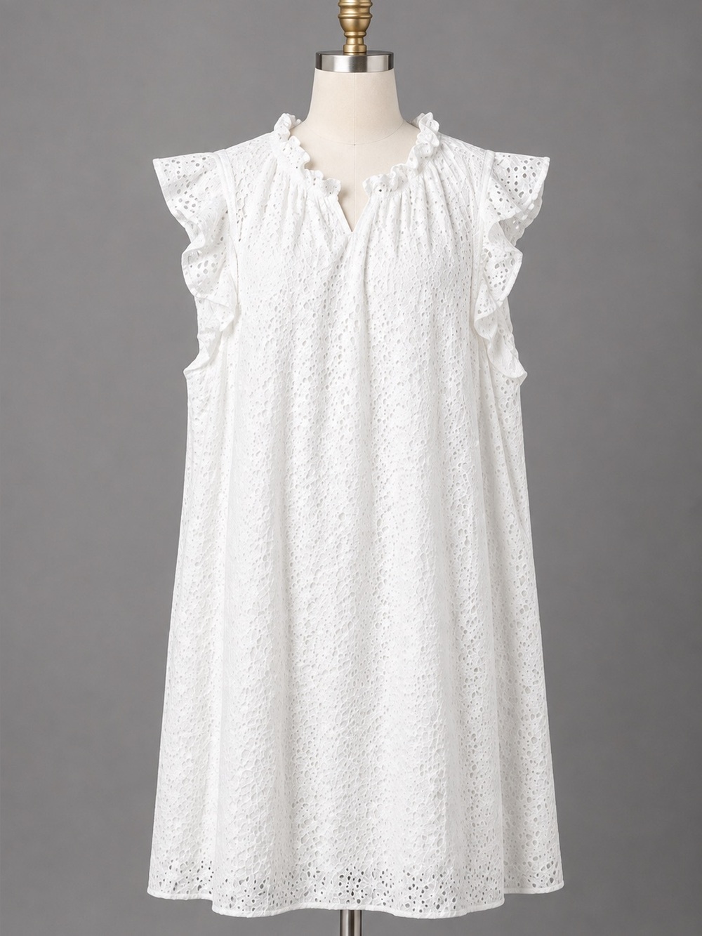 & Other Stories,Women’s,White,Eyelet, Lined,Mini Dress. Size-US-12